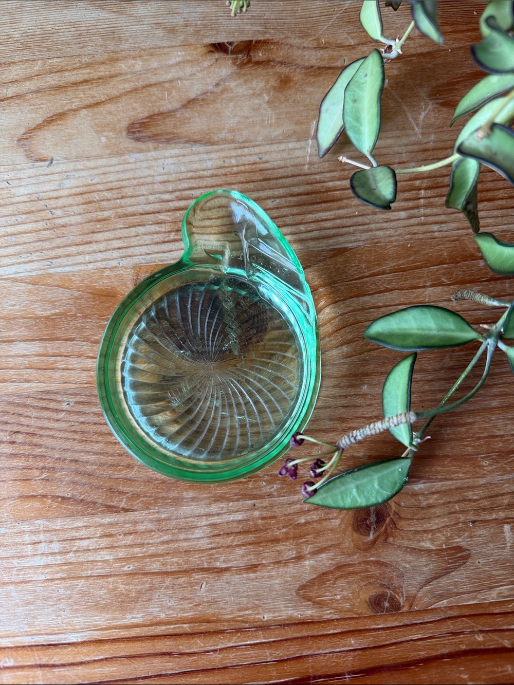 Vintage Uranium Glass Macbeth Evan’s Spoon Rest